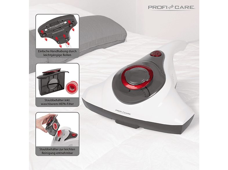 Aspirador de Mano - PROFI CARE MS 3079, 300 W, Depósito 0 l, Blanco/Gris — foto 6