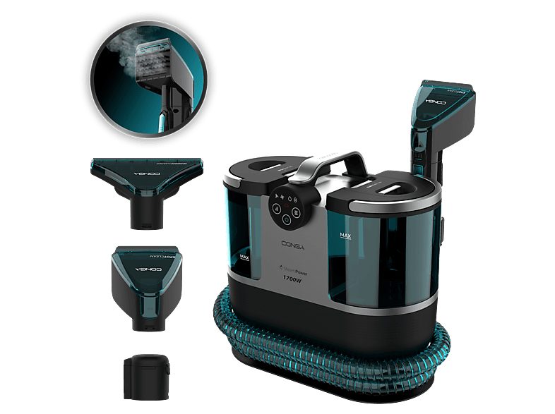Aspirador de tapicerías - Cecotec Conga 7000 Carpet&Spot Clean Steam XXL, 1700 W, Radio de hasta 7 m, Limpia tapicerías, Azul y Negro