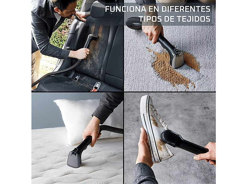 Aspirador de tapicerías - Rowenta Clean IT IN5021, Limpia tapicerías y manchas, Depósito extraíble, 2.3L, Hasta 13.5 kPa, 750w, Autolimpieza,  Negro — foto 4