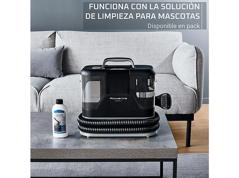 Aspirador de tapicerías - Rowenta Clean IT IN5021, Limpia tapicerías y manchas, Depósito extraíble, 2.3L, Hasta 13.5 kPa, 750w, Autolimpieza,  Negro — foto 5