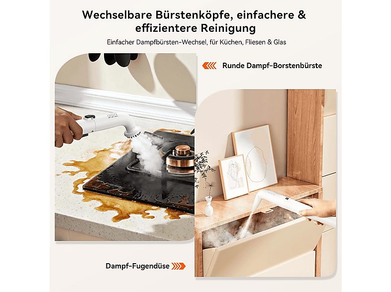 Aspirador de tapicerías - UWANT Y100 Steam, 1750 W, Potencia de succión 18 kPa, Depósito 1.2l, Blanco — foto 8