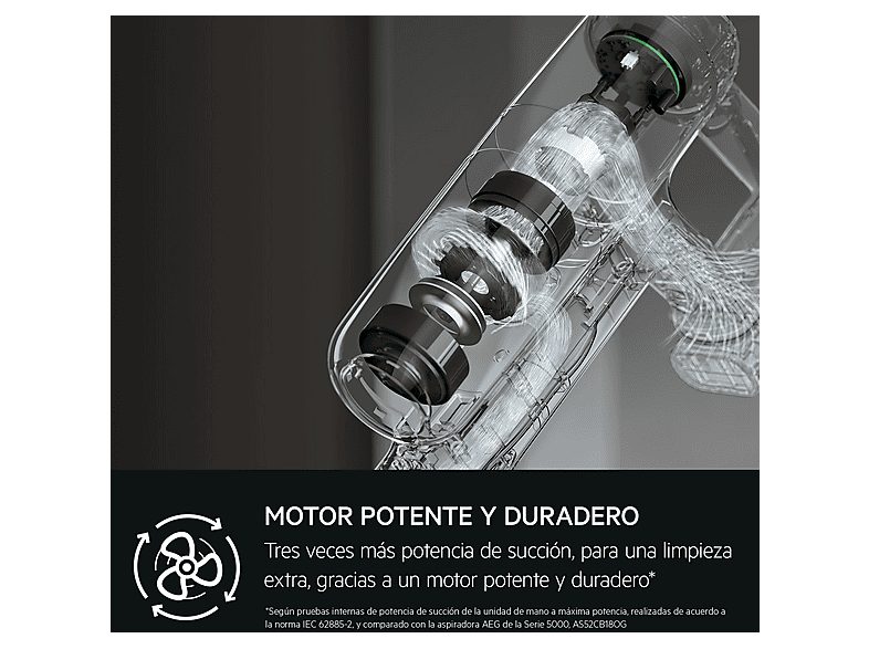 Aspirador escoba - AEG 900 402 183, 3,6 V, Depósito 0,3 l, Autonomía 50 min, Azul Denim — foto 7