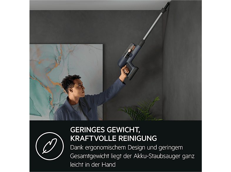 Aspirador escoba - AEG AKLBB1725940559, 300 W, Potencia de succión 95 AirWatt, Depósito 300 ml, Autonomía 50 min, Azul — foto 4