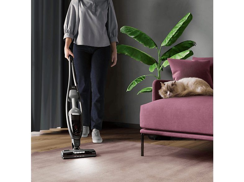 Aspirador escoba - AEG AS62AB25UG, 3.6 V, Autonomía 55 min, Tecnología ciclónica, Gris urbano — foto 6