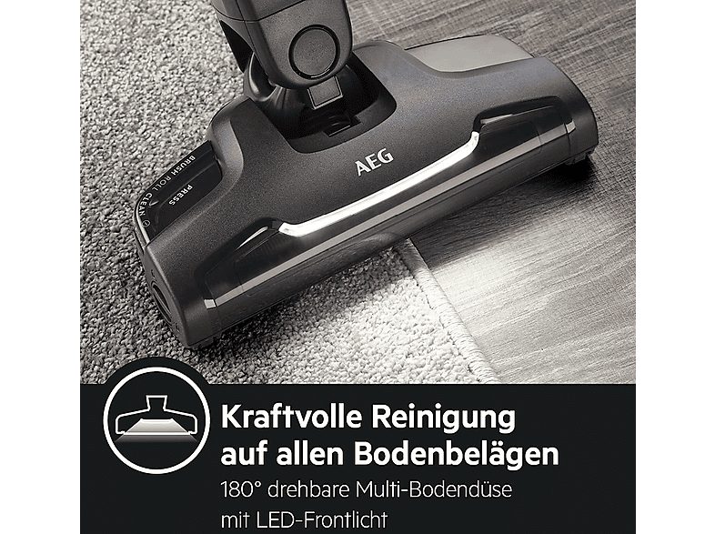 Aspirador escoba - AEG QX7-ANIM, 21,6 V, Depósito 0,3 l, Rojo — foto 4