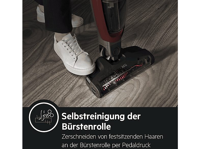 Aspirador escoba - AEG QX7-ANIM, 21,6 V, Depósito 0,3 l, Rojo — foto 7