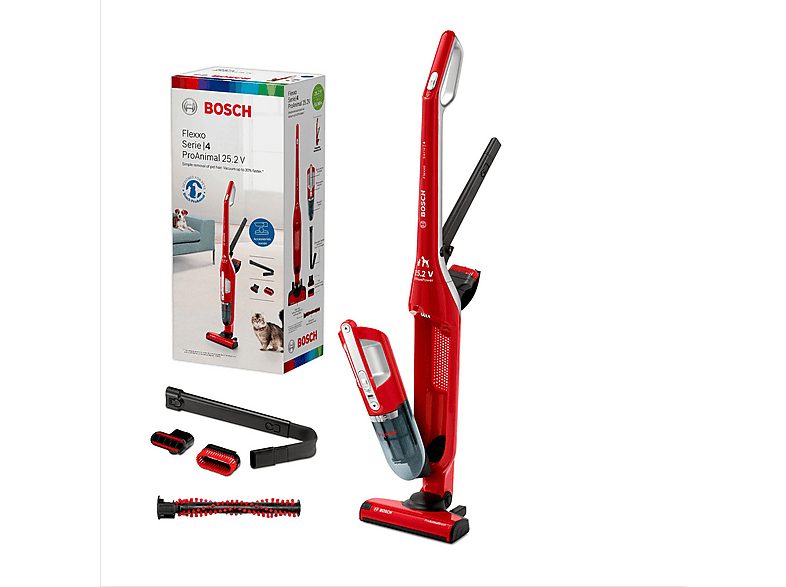 Aspirador escoba - BOSCH BBH3ZOO25, 106 W, Depósito 0,4 l, Autonomía 55 min, Rojo — foto 4