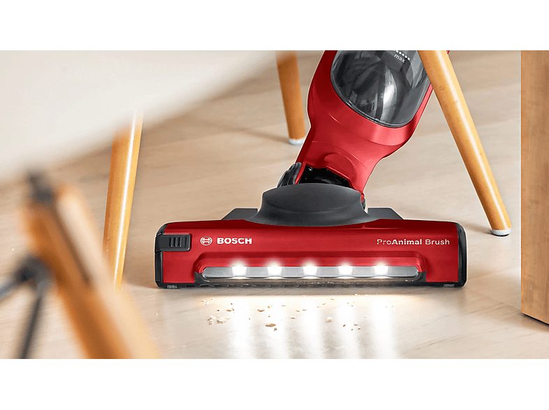 Aspirador escoba - BOSCH BBH3ZOO28, 25,2 V, Potencia de succión 25 AirWatt, Depósito 0,4 l, Negro, Rojo — foto 7