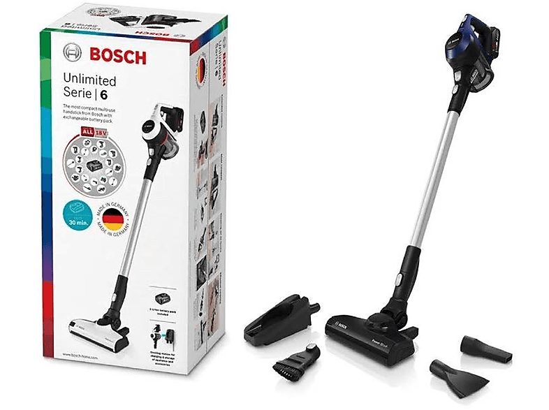 Aspirador escoba - BOSCH BBS611MAT, 200 W, Depósito 0,3 l, Autonomía 30 min, Azul — foto 2