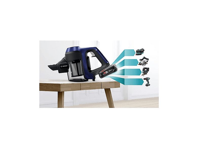 Aspirador escoba - BOSCH BBS611MAT, 200 W, Depósito 0,3 l, Autonomía 30 min, Azul — foto 4