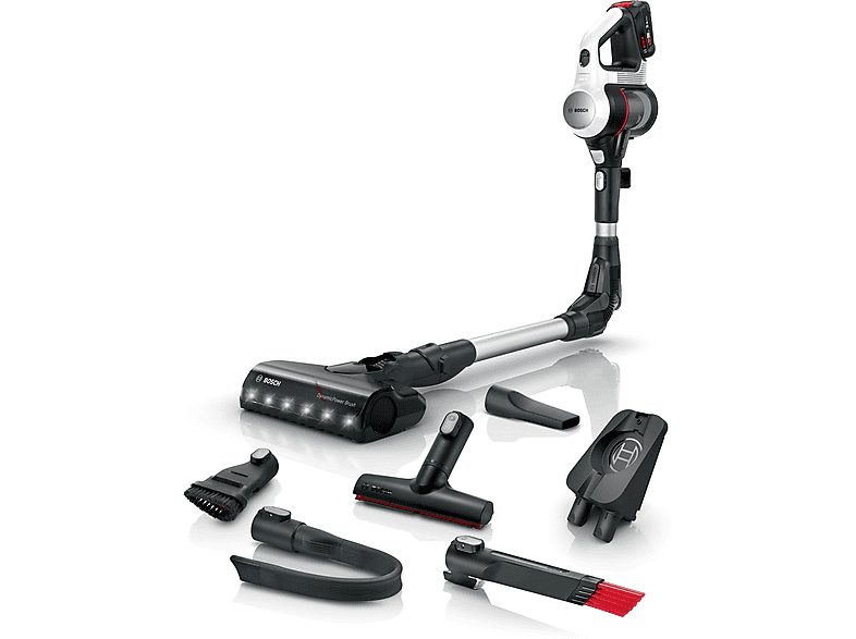 Aspirador escoba - BOSCH BCS711XXL, 7 W, Depósito 0,3 l, Autonomía 40 min, Blanco