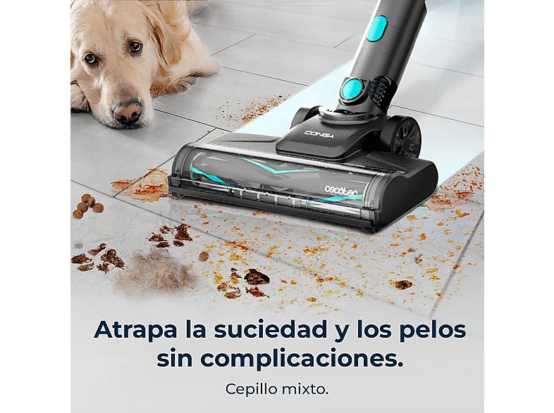 Aspirador escoba - CECOTEC Conga Rockstar 1500 Horizon Genesis XL, 215 W, Potencia de succión 215 W, Depósito 0,5 l, Autonomía 120 min, Multicolor — foto 4