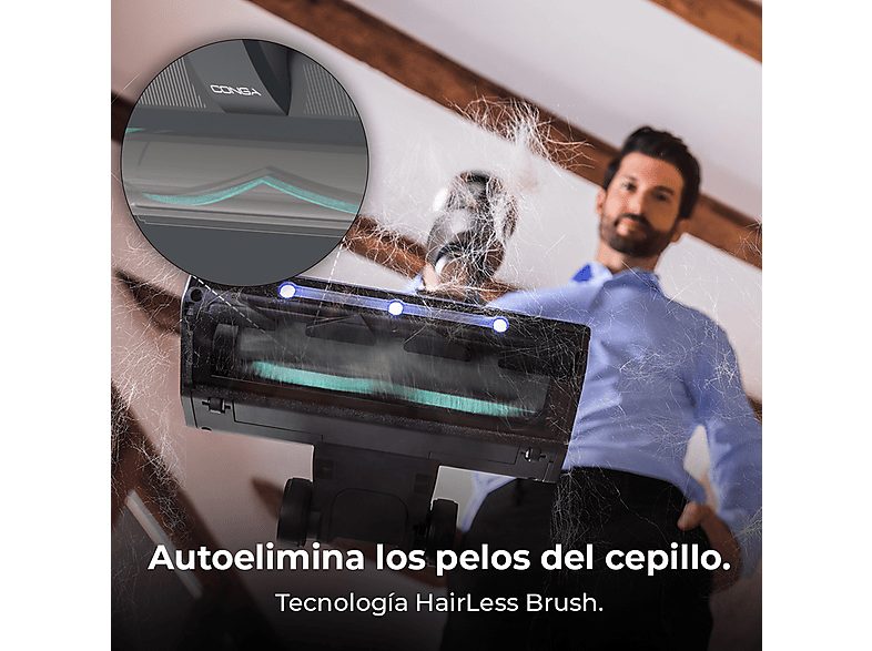 Aspirador escoba - CECOTEC Conga Rockstar 5500 Hurricane Station Pet Flex, 700 W, Potencia de succión 30 kPa, Depósito 0,5 ml, Autonomía 120 min, Multicolor — foto 7