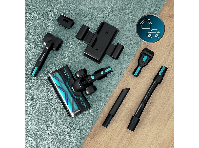 Aspirador escoba - Cecotec RX50 Pet Flex, 300 AW, 780 W, 90 min, Cepillo HairLess, Tubo flexible, Kit completo, Negro/Azul — foto 10