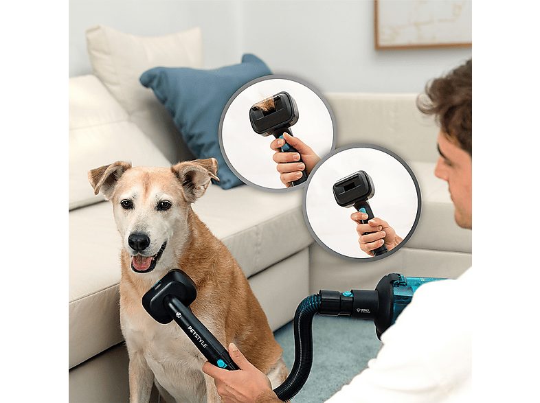 Aspirador escoba - Cecotec RX50 Pet Flex, 300 AW, 780 W, 90 min, Cepillo HairLess, Tubo flexible, Kit completo, Negro/Azul — foto 6