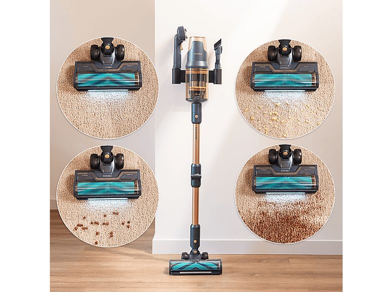 Aspirador escoba - Cecotec RX70 AquaPet Flex, 780 W, 100 min Autonomía, Cepillo HairLess XL, Sin bolsa, Negro/Dorado — foto 4