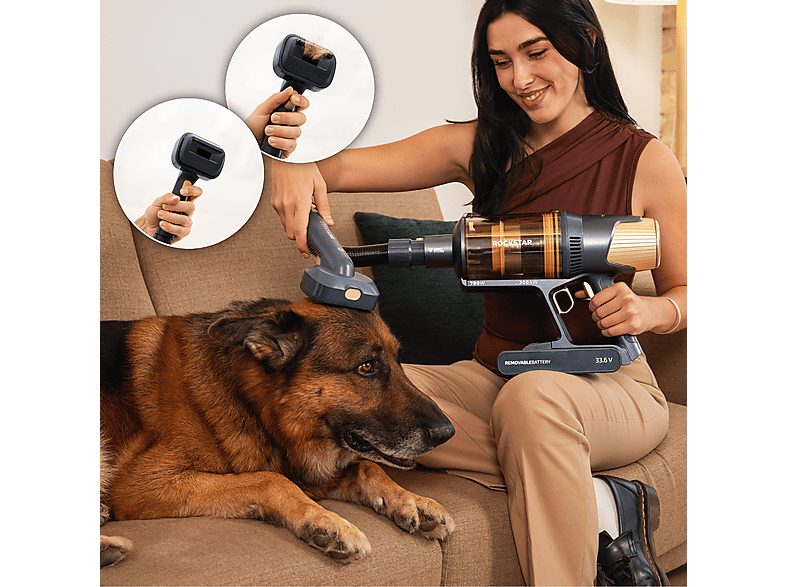 Aspirador escoba - Cecotec RX70 AquaPet Flex, 780 W, 100 min Autonomía, Cepillo HairLess XL, Sin bolsa, Negro/Dorado — foto 5