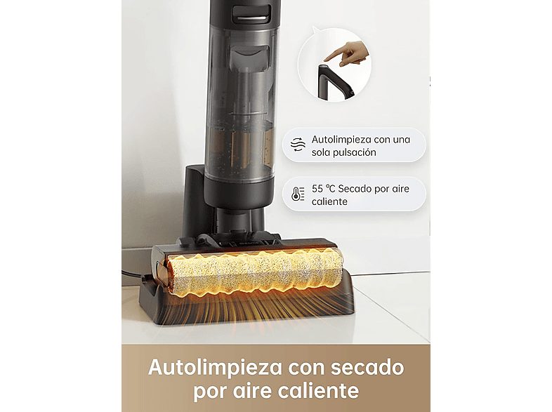 Aspirador escoba - Dreame H12 Pro, 300 W, Seco y Húmedo, 35 min de Autonomía, Sin cables, Tanque de agua limpia de 900 ml, Negro — foto 4