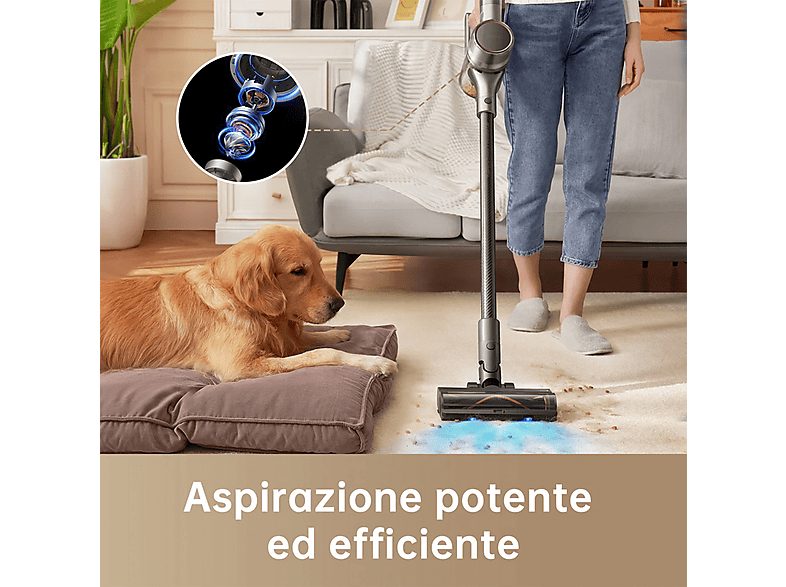 Aspirador escoba - DREAME VTV97A, 570 W, Potencia de succión 27 kPa, Depósito 0,6 l, Autonomía 90 min, Negro — foto 3