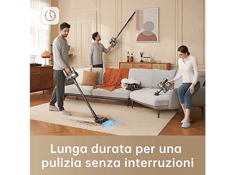 Aspirador escoba - DREAME VTV97A, 570 W, Potencia de succión 27 kPa, Depósito 0,6 l, Autonomía 90 min, Negro — foto 4