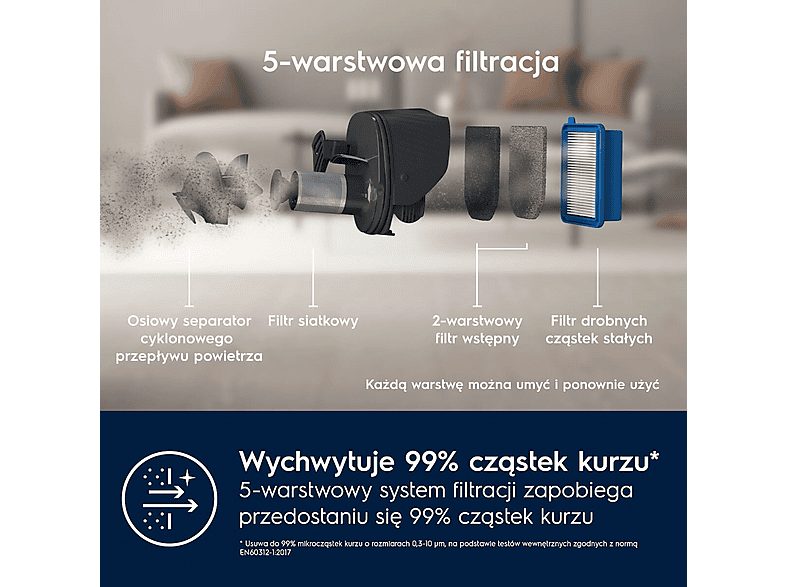 Aspirador escoba - ELECTROLUX ES52CB21DB, 29 W, Potencia de succión 27 W, Depósito 0,3 l, Autonomía 50 min, Azul — foto 8