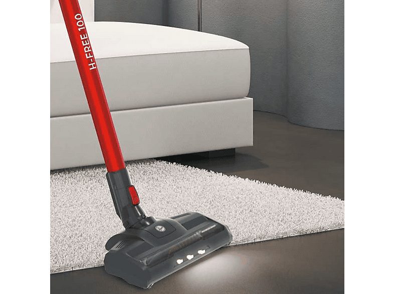 Aspirador escoba - HOOVER H-FREE HF122GPT, 170 W, Potencia de succión 170 W, Depósito 0,9 l, Autonomía 40 min, Rojo Metálico — foto 8