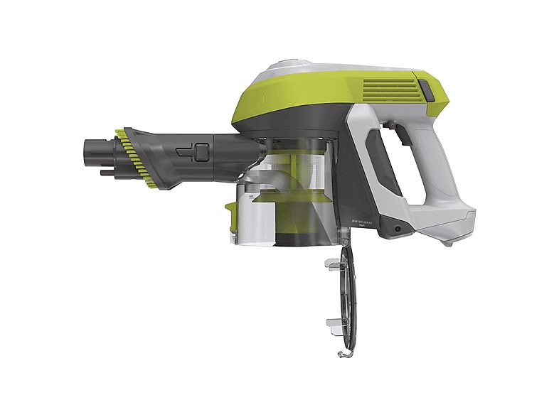 Aspirador escoba - HOOVER HF110H 011, 170 W, Potencia de succión 25 AirWatt, Depósito 0,9 l, Autonomía 30 min, Gris lunar/Verde lima brillante — foto 5