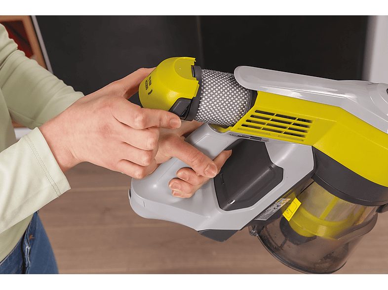 Aspirador escoba - HOOVER HF110H 011, 170 W, Potencia de succión 25 AirWatt, Depósito 0,9 l, Autonomía 30 min, Gris lunar/Verde lima brillante — foto 8