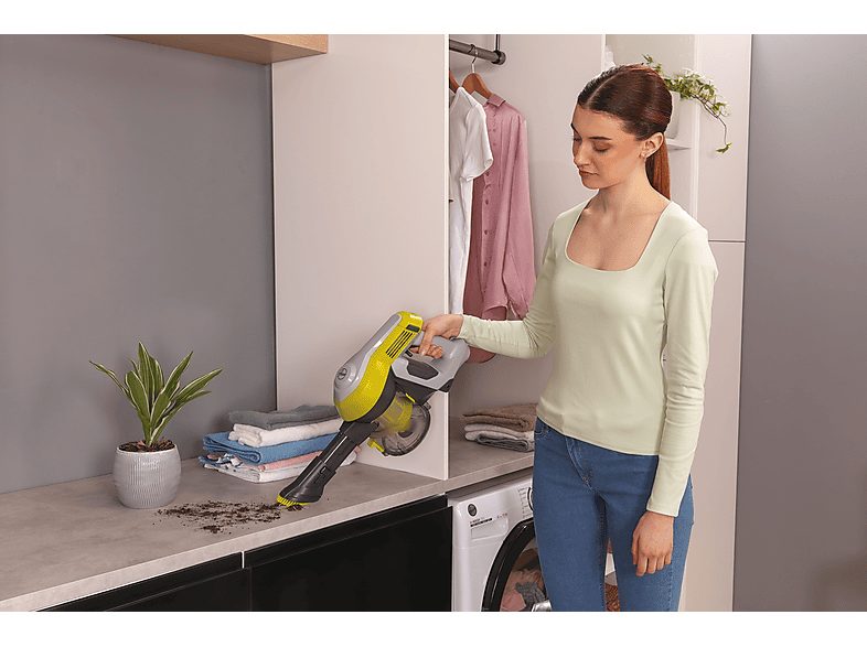 Aspirador escoba - HOOVER HF110H 011, 170 W, Potencia de succión 25 AirWatt, Depósito 0,9 l, Autonomía 30 min, Gris lunar/Verde lima brillante — foto 9