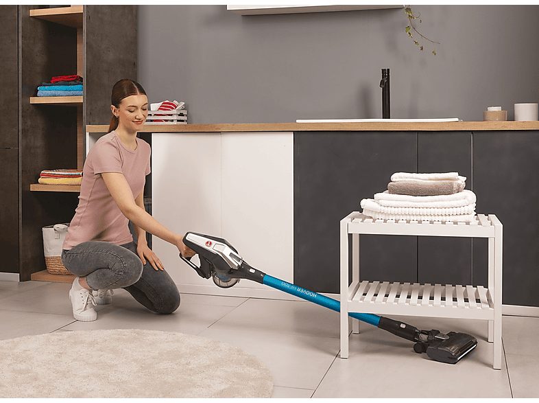 Aspirador escoba - HOOVER HF322TP 011, 240 W, Potencia de succión 240 W, Depósito 0,7 l, Autonomía 40 min, Gris Obsidiano & Azul Skyfall — foto 9