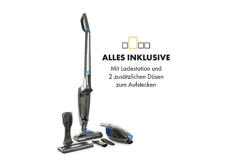 Aspirador escoba - KLARSTEIN VCM23-TurboHybrid-B, 100 W, Depósito 5 l, Azul — foto 4