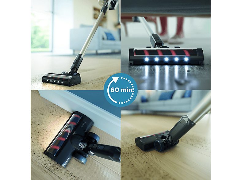 Aspirador escoba - PHILIPS XC3032/01, 410 W, Potencia de succión 150 AirWatt, Depósito 0,5 l, Autonomía 40 min, Negro, Azul — foto 6