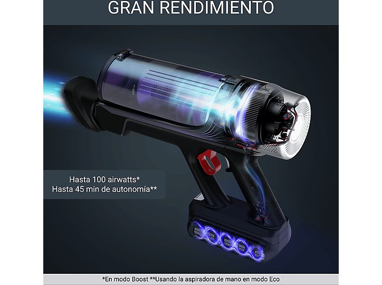 Aspirador escoba - ROWENTA RH2037WO, 250 W, Potencia de succión 100 W, Depósito 0,44 l, Autonomía 45 min, Multicolor — foto 6