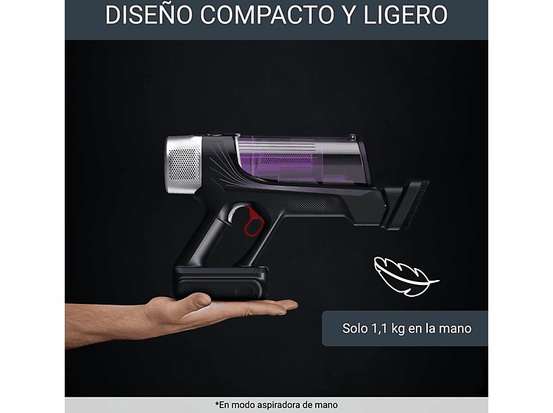 Aspirador escoba - Rowenta RH2039WO X-Force Flex 9.60 Allergy, 200 W, 0.4 L, 45 min, Tecnol. Ciclónica, 3 modos, Multisuperficie, Ultraligera, Púrpura — foto 4