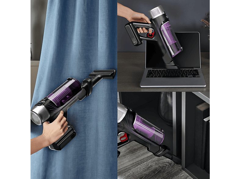 Aspirador escoba - Rowenta RH2039WO X-Force Flex 9.60 Allergy, 200 W, 0.4 L, 45 min, Tecnol. Ciclónica, 3 modos, Multisuperficie, Ultraligera, Púrpura — foto 9