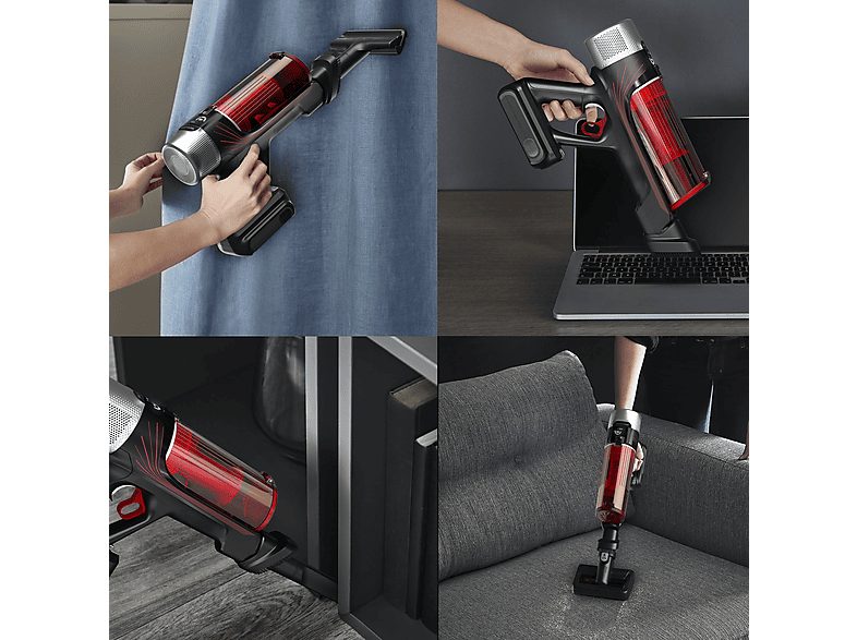 Aspirador escoba - Rowenta RH2079 X-Force Flex 9.60 Animal Care, 200 W, 0.4 L, 45 min, Tecno.Ciclónica, 3 modos, Ultraligera, Especial Mascotas, Roja — foto 10