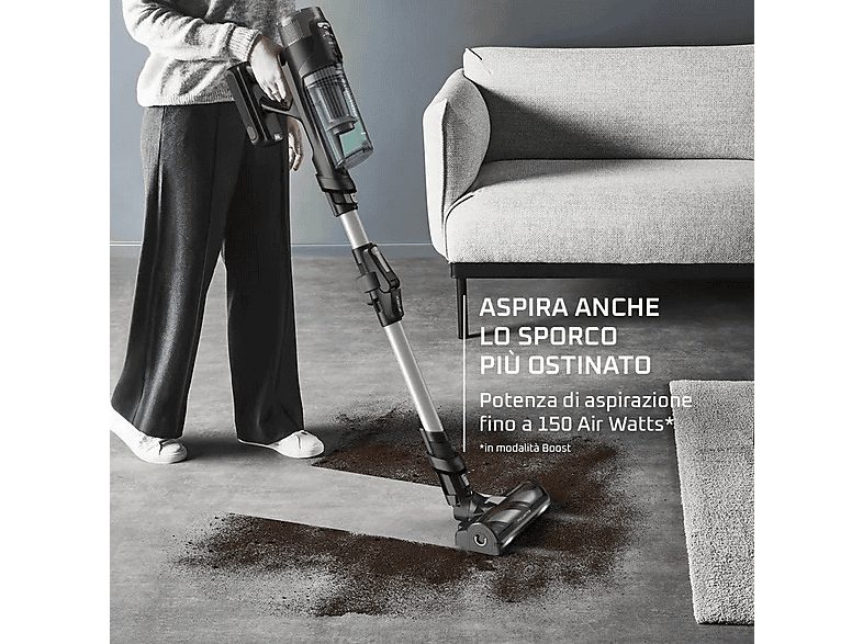 Aspirador escoba - ROWENTA RH9A32WO, 150,00 W, Potencia de succión 150 AirWatt, Depósito 0,65 l, Autonomía 60 min, Aluminio, Verde — foto 4