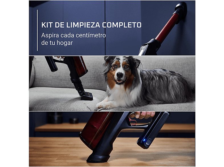 Aspirador escoba - Rowenta RH9A73 X - Force Flex 13.60 Animal Care, 380 W, 0.65 L, 60 min, Sin cables, Multisuperficie, Especial mascotas, Rojo — foto 4