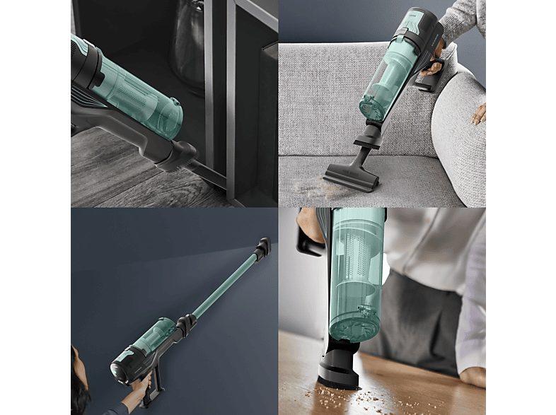 Aspirador escoba - Rowenta X-FORCE 8.80 RH1833, 250 W, 100 AW, 45 min Autonomía, 0.44 L, Ligera, 1.3 Kg, Limpieza 4 en 1, Verde, Gris — foto 5