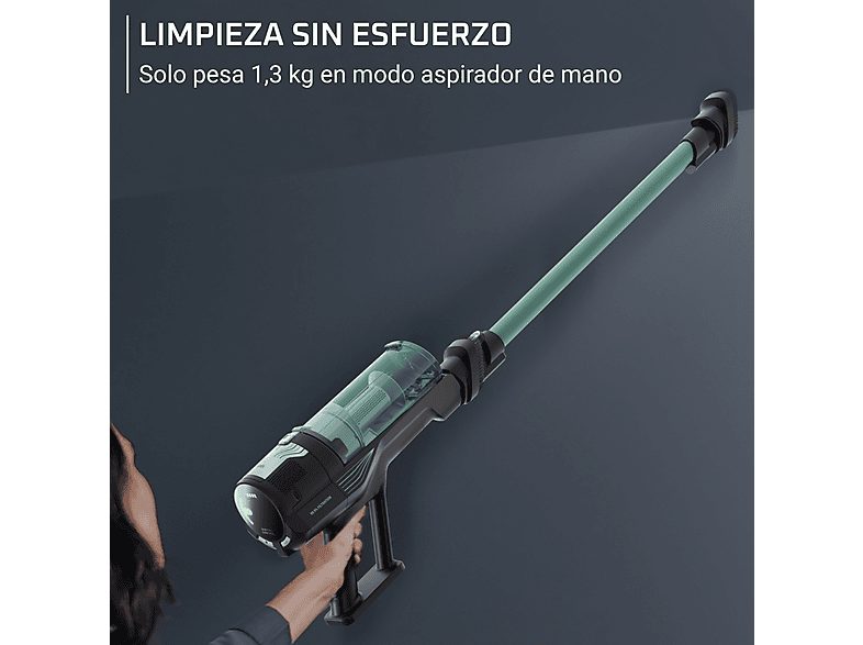 Aspirador escoba - Rowenta X-FORCE 8.80 RH1833, 250 W, 100 AW, 45 min Autonomía, 0.44 L, Ligera, 1.3 Kg, Limpieza 4 en 1, Verde, Gris — foto 8