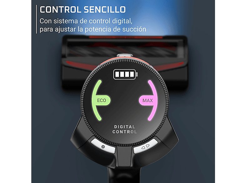 Aspirador escoba - Rowenta  X Force 8.80 RH1872E, 250 W, Potencia succión 100 AW, 1.3 kg, 60 min autonomía, 0.44 l, Ligera, Especial Mascotas, Rojo — foto 2