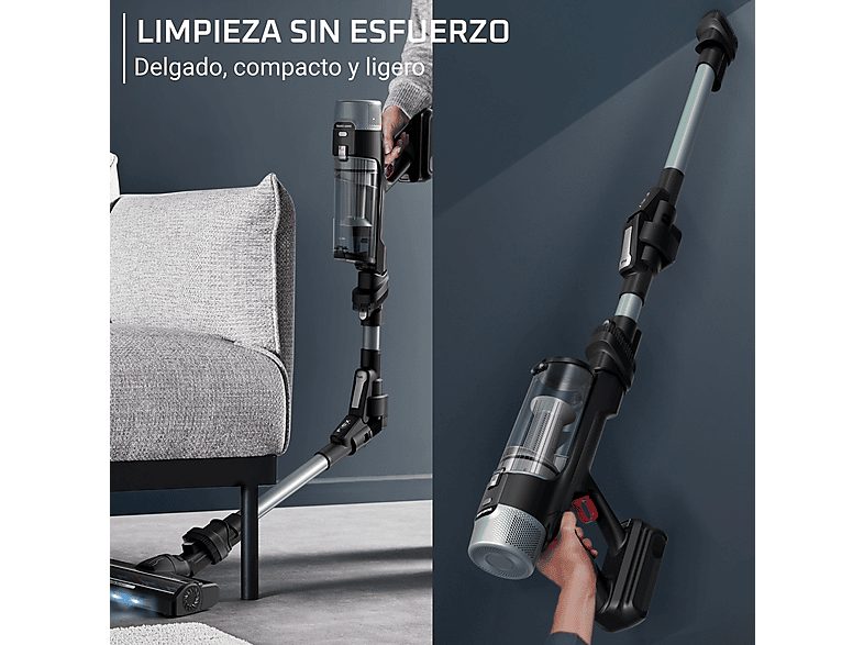 Aspirador escoba - Rowenta X-Force Flex 10.80, Potencia succión 120 AW, 300 W, 60 min autonomía, Cepillo multisuperficie, Limpieza inteligente, Verde — foto 7