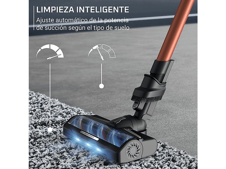 Aspirador escoba - Rowenta X Force Flex 10.80 RH7A73, Potencia succión 120 AW, 300 W, 60 min autonomía, Accesorios, Especial mascotas, Naranja — foto 6