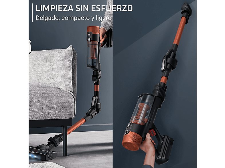 Aspirador escoba - Rowenta X Force Flex 10.80 RH7A73, Potencia succión 120 AW, 300 W, 60 min autonomía, Accesorios, Especial mascotas, Naranja — foto 7