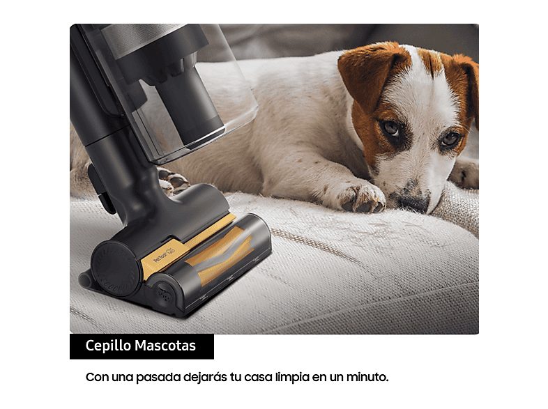 Aspirador escoba - Samsung VS15A60AGR5/WA Jet 65 Pet, 150 WA, Digital Inverter, 40 min, Sin cable, Silver — foto 4