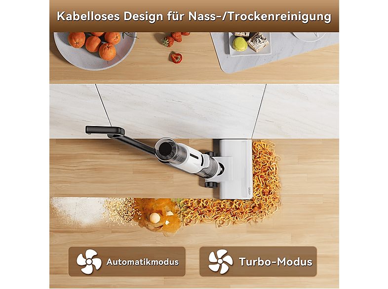 Aspirador escoba seco y húmedo - JONR ED12 LITE, 200 W, Potencia de succión 8 kPa, Depósito 750ml, Blanco — foto 9