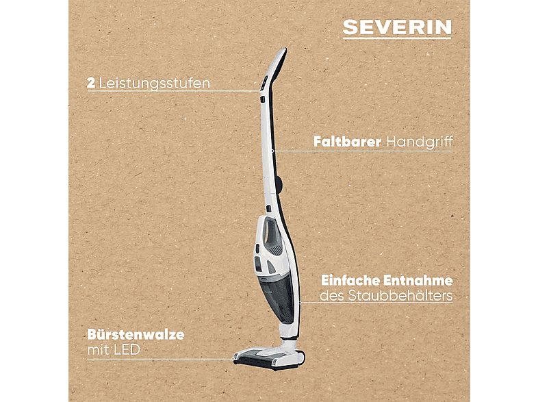 Aspirador escoba - SEVERIN HV  7173, 120 W, Depósito 0,65 l, Autonomía 35 Min., blanco — foto 8