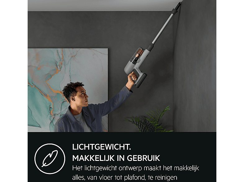 Aspirador escoba sin cable - AEG AP71AB14UG, Potencia de succión 95 W, Depósito 0,3 l, Autonomía 40min, Gris — foto 5