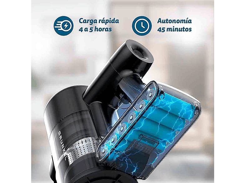 Aspirador escoba sin cable - GRUNKEL ASP-27KPA, 350 W, Depósito 950 ml, Autonomía 45 Min., Black — foto 2