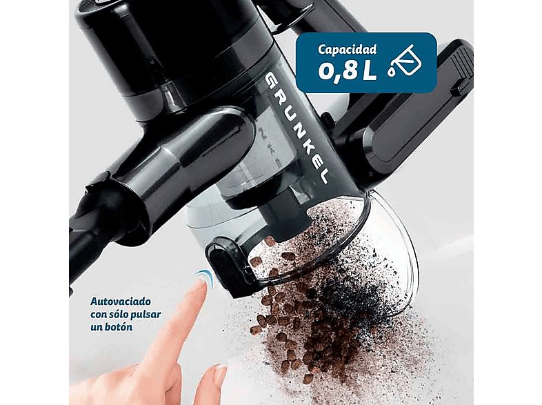 Aspirador escoba sin cable - GRUNKEL ASP-27KPA, 350 W, Depósito 950 ml, Autonomía 45 Min., Black — foto 5